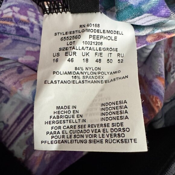 Miraclesuit Peephole Tankini Swim Top Mood‎ Ring Size 16 Printed NWT SW-2088 - Picture 10 of 11